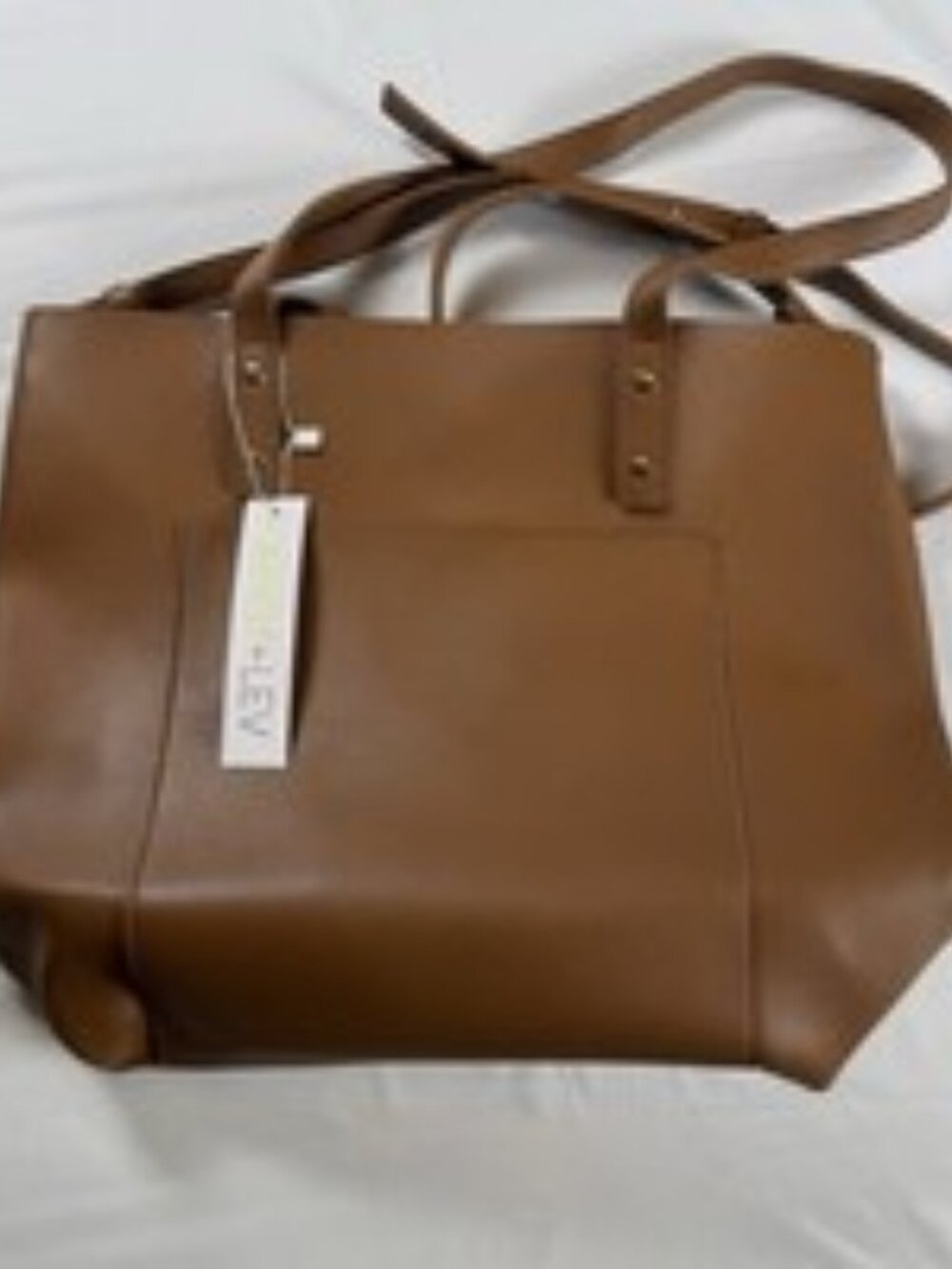 NWT Henny + Lev Danielle Tote Bag Cognac Brown Vegan Leather Crossbody Dustbag